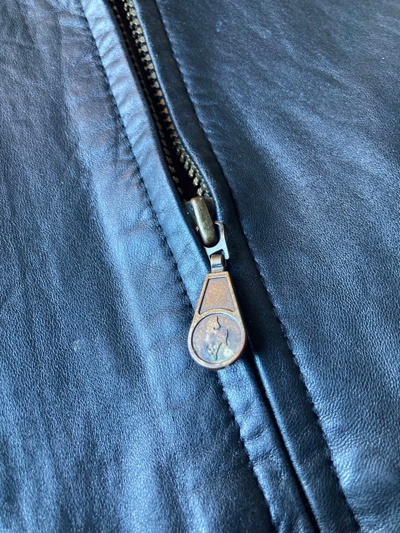 90s レザースウィングトップ ジップレザー L vintage
