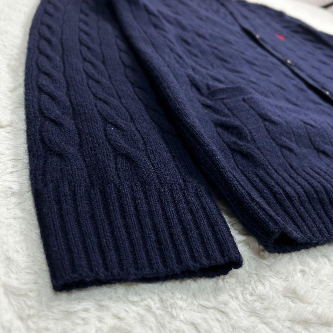 Polo Ralph Lauren カシミヤ混　ケーブルニット　カーディガン　M