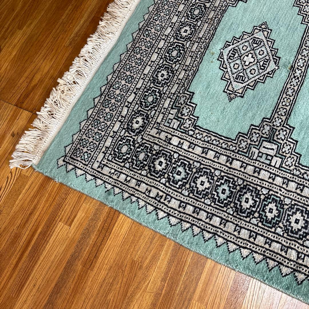 パキスタン絨毯 ウール 手織 ラグマット ヴィンテージ アンティーク 敷物