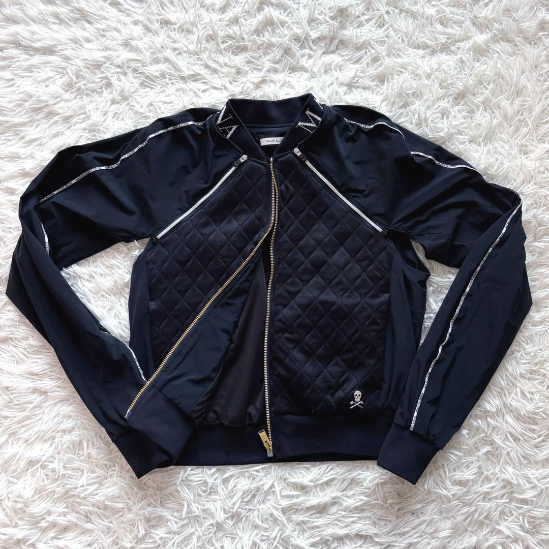 マークアンドロナ ブルゾン ジップ キルティング ナイロン ブラック ストレッチ