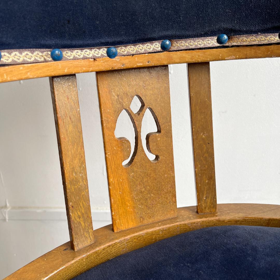 古い木製回転椅子 ドクターチェア ベロアシート ヴィンテージ レトロ 中古