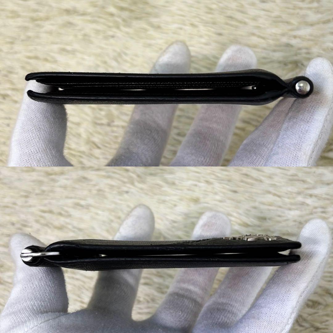 IC内蔵【良品】プラダ マネークリップ メタルロゴ サフィアーノ ブラック 黒