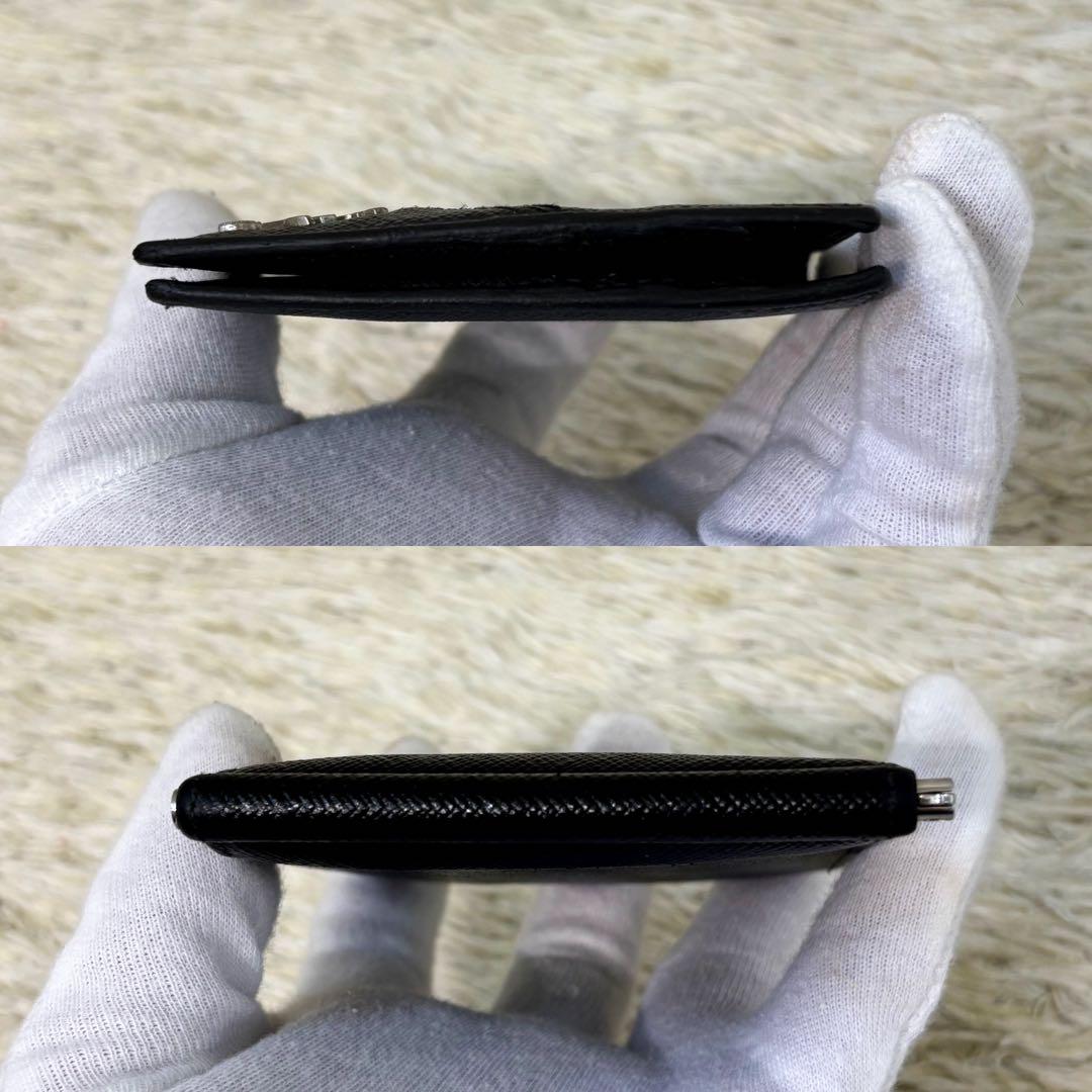 IC内蔵【良品】プラダ マネークリップ メタルロゴ サフィアーノ ブラック 黒
