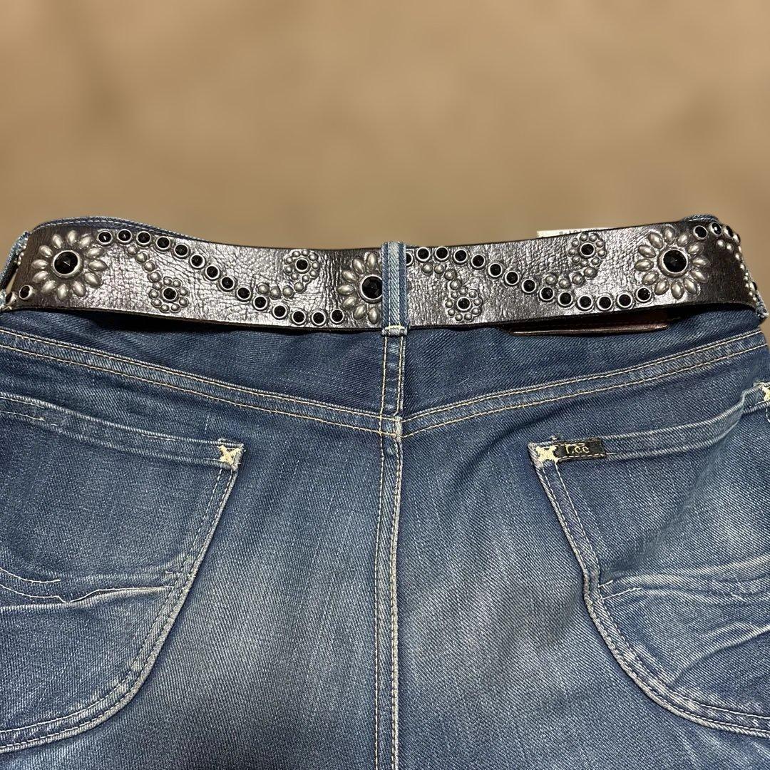 32inch HTC 希少　フラワースタッズベルト　ブラック　茶芯