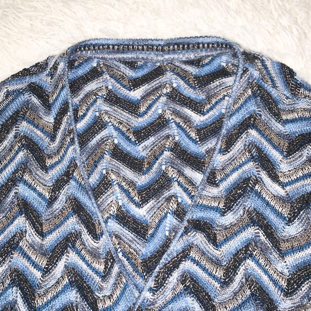 美品 MISSONI カーディガン 総柄 ウール モヘヤ混 オーバーサイズ XL