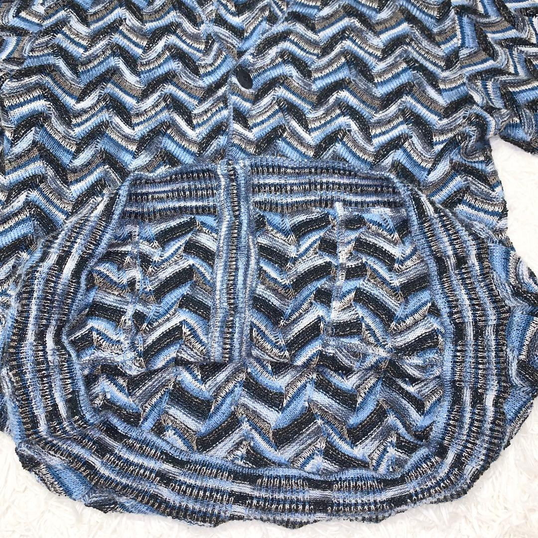 美品 MISSONI カーディガン 総柄 ウール モヘヤ混 オーバーサイズ XL