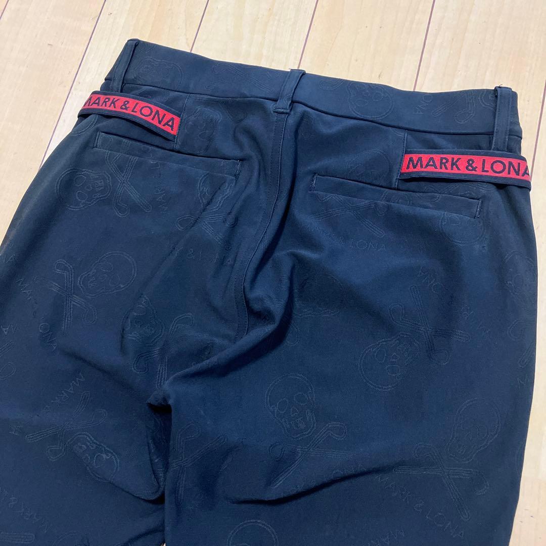 MARK&LONA マークアンドロナ　ストレッチパンツ　総柄　ブラック　38