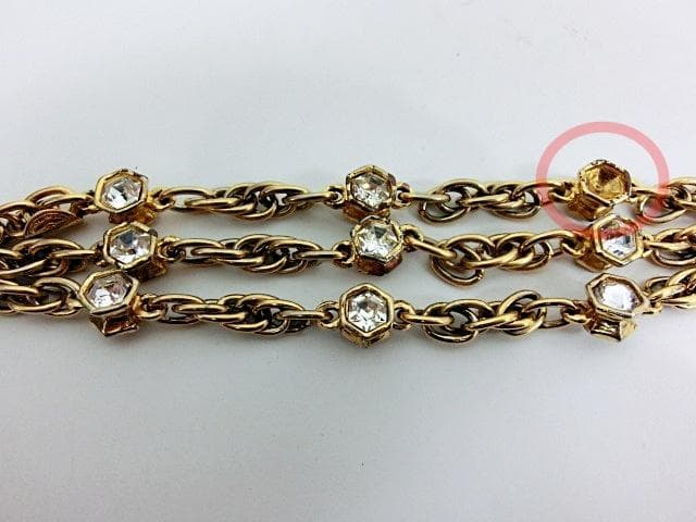 希少 CHANEL シャネル ラインストーン ブレスレット 3連