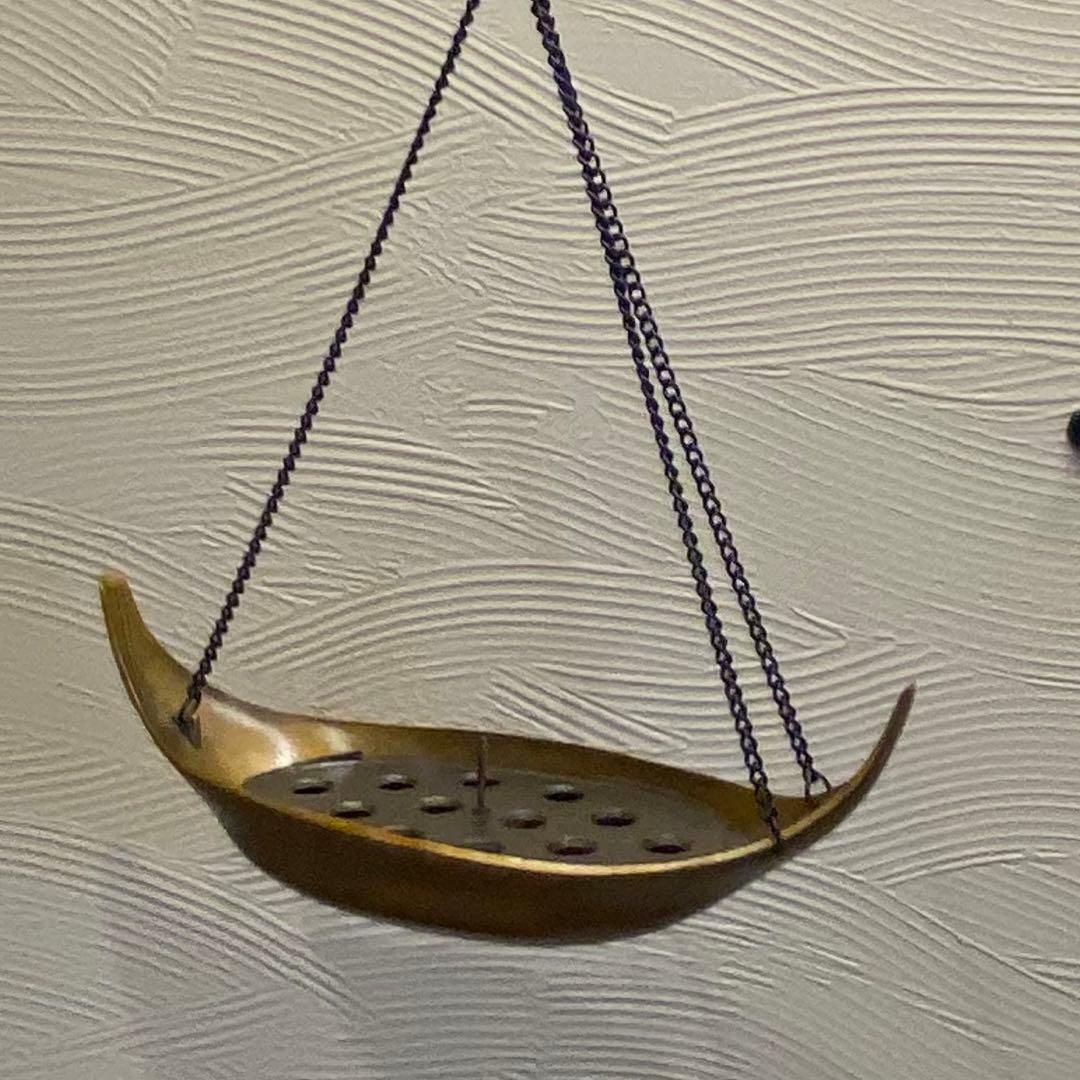 茶道具　花器　釣舟　金属製