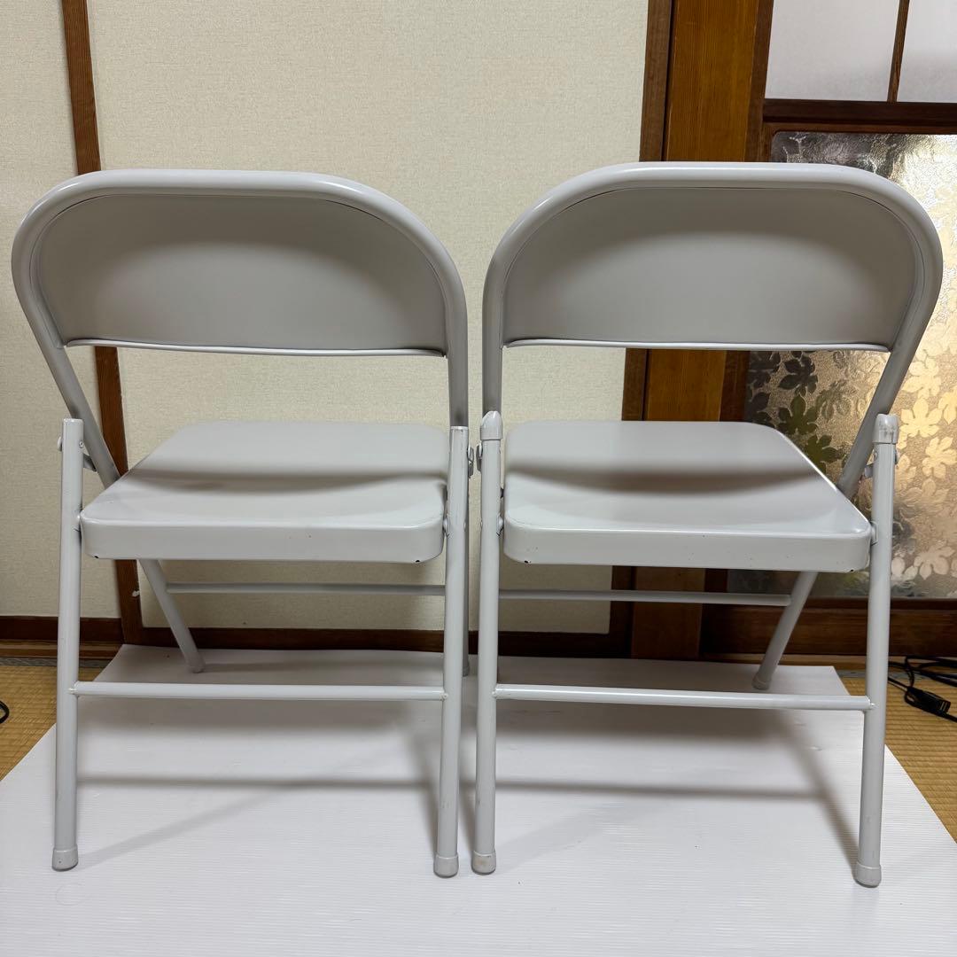 米軍放出品　MECO 折り畳みイス オフィス パイプ椅子 4脚