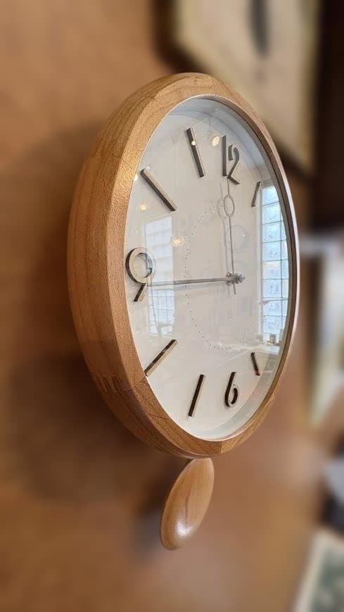 振り子時計　北欧　ナチュラル　木　ニュアンスカラー★振子＆２針モデル　掛時計