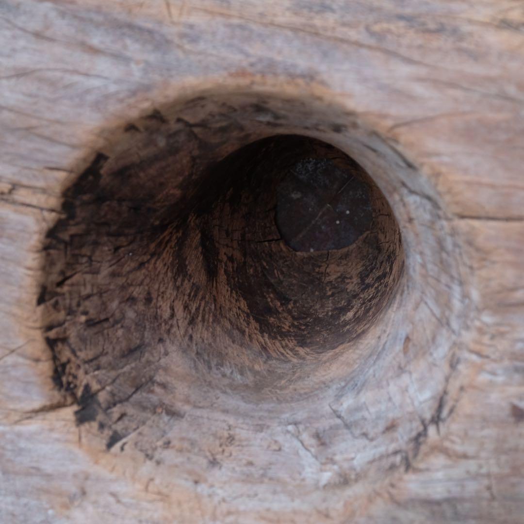 古い木鉢　木皿 臼 こね鉢 プランター オブジェ プリミティブ アンティーク