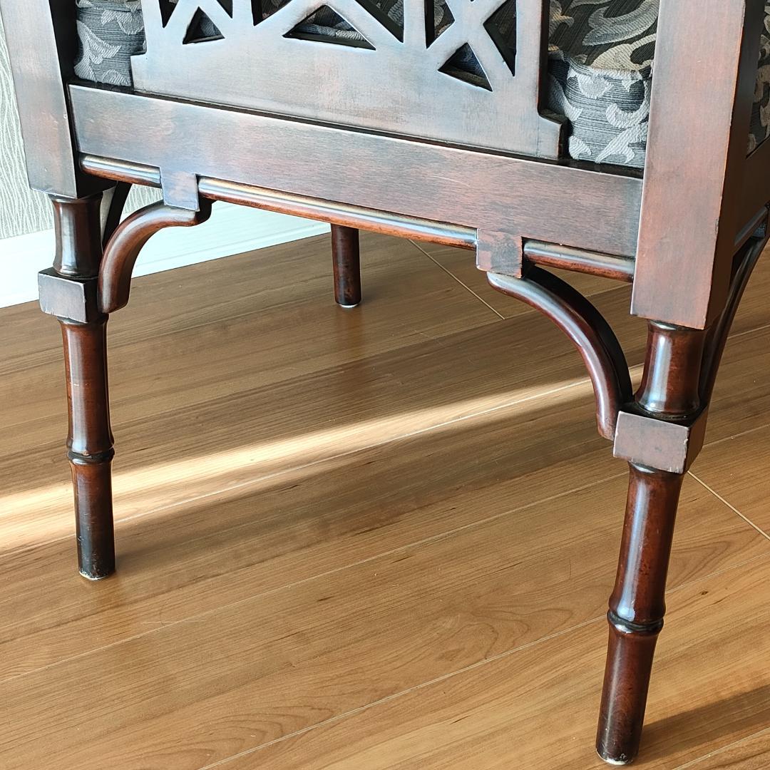 シノワズリ　ヴィンテージチェア　透かし彫り　リビングチェア②