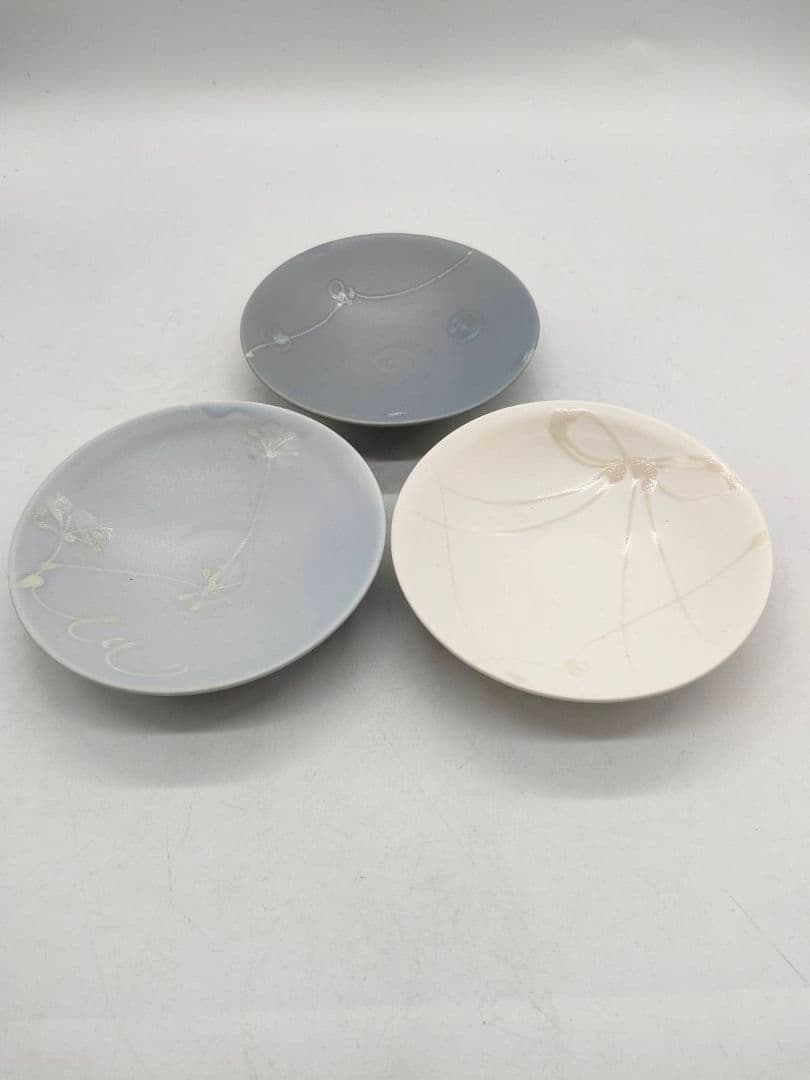 #美濃蔵☆最新作入荷☆武山窯達武衛 マットリボン円平鉢３枚セット