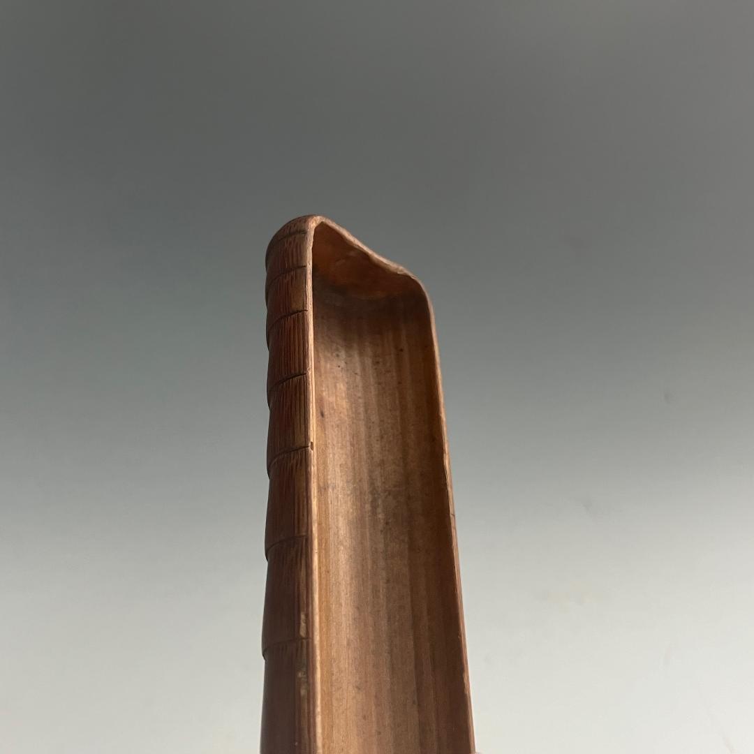 初荷 竹茶合 彫刻 煎茶道具 SN40