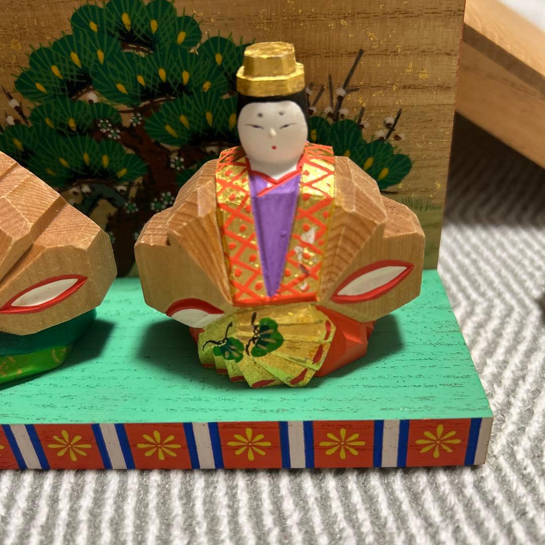 奈良　一刀彫　お雛様　神泉