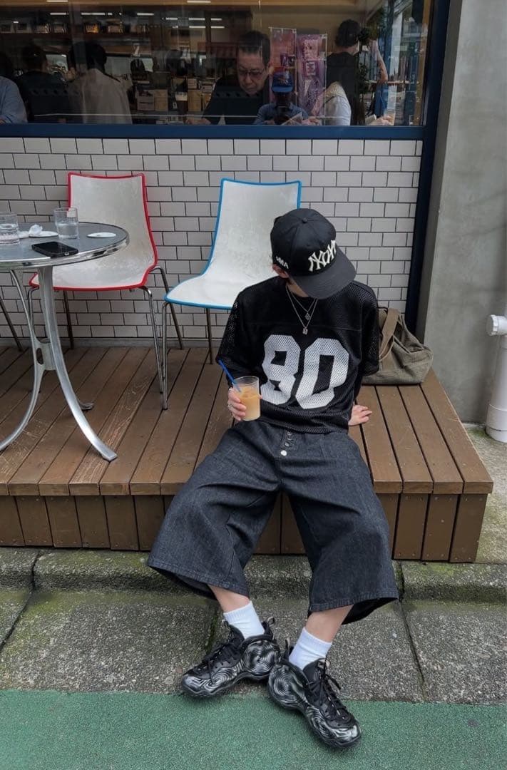 STUSSY TEAM JERSEY 80 ブラック メッシュ M
