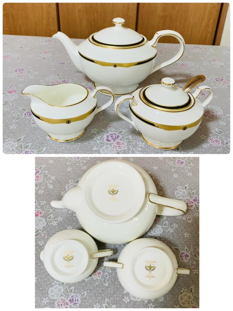 ノリタケ インペリアルブラック 食器セット ティーポット カップ プレート