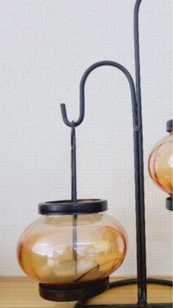 ヴィンテージ♦️アイアン♦️ダブル キャンドルスタンド♦️癒し キャンプや災害にも◎