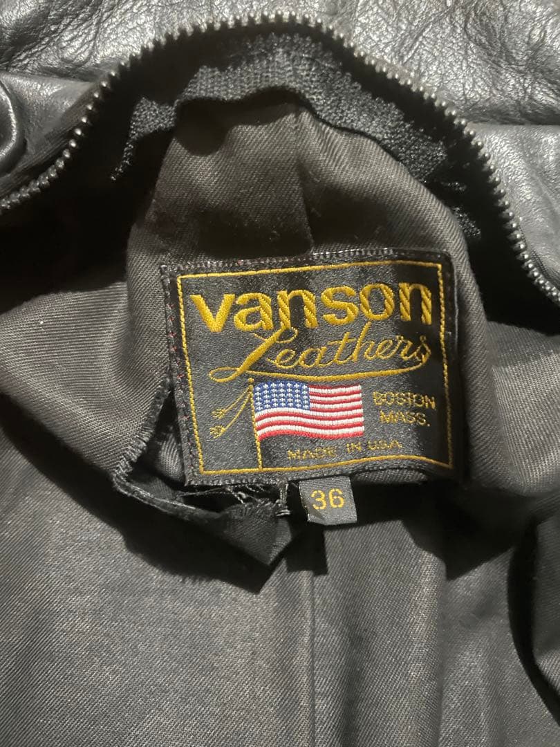 ユンボ　VANSON F 36 ライダース 牛革 本革 オールドold