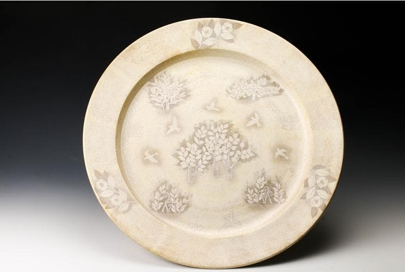 神品　井戸川豊 　大皿　50cm　大作　共箱