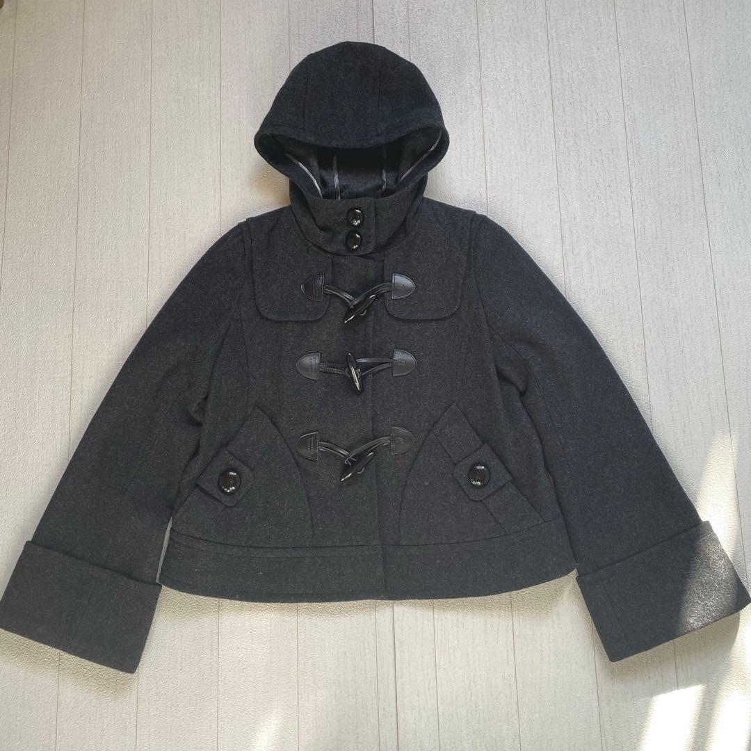BURBERRY BLUELABEL ショートダッフルコート　チャコールグレー