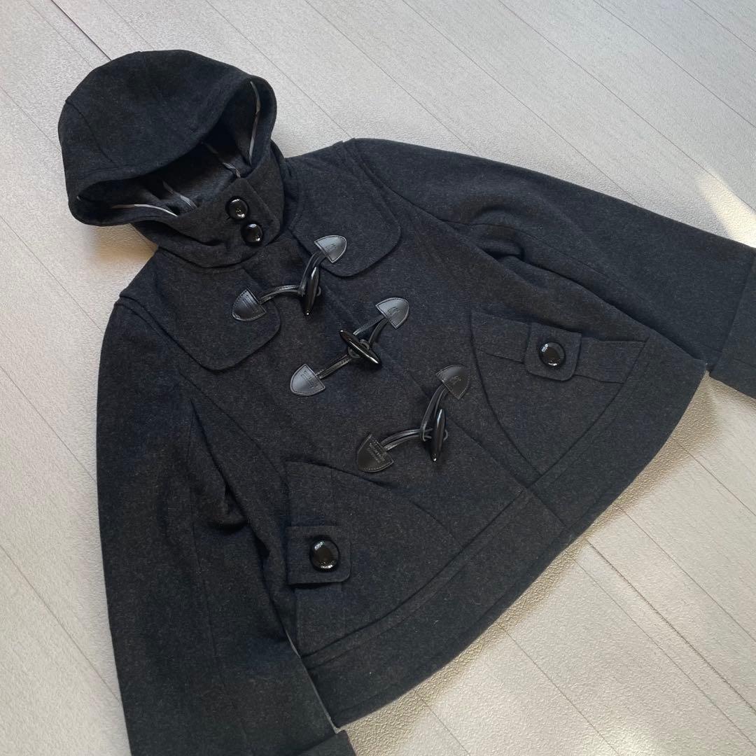 BURBERRY BLUELABEL ショートダッフルコート　チャコールグレー