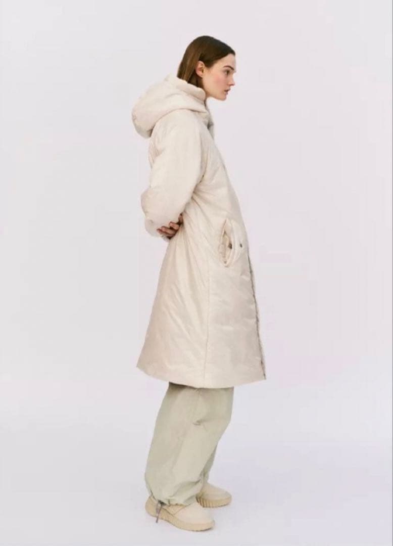 ZARA アンドワンダー　ANDWANDER ロングパファーコート L パール
