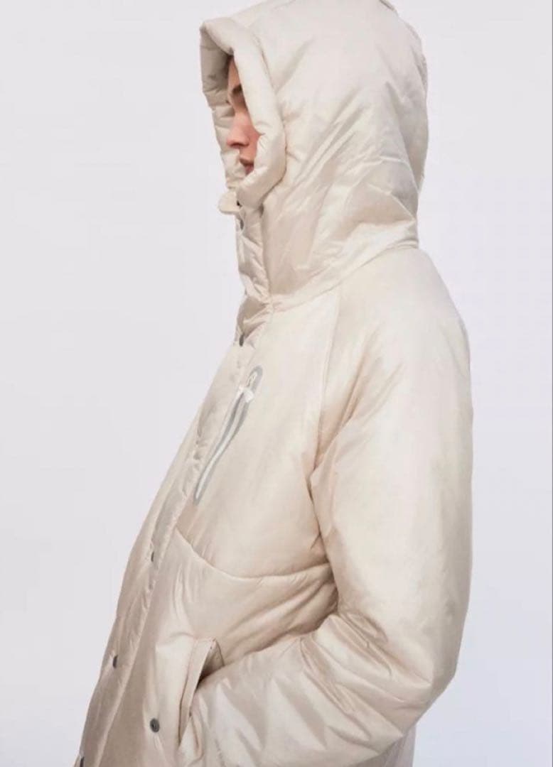 ZARA アンドワンダー　ANDWANDER ロングパファーコート L パール