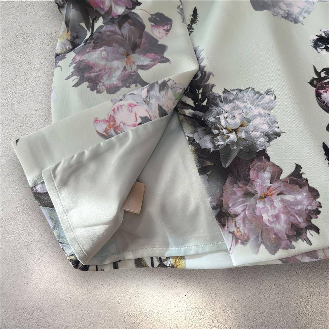 【極美品】TED BAKER 0 花柄 ワンピース ミント　フォーマル