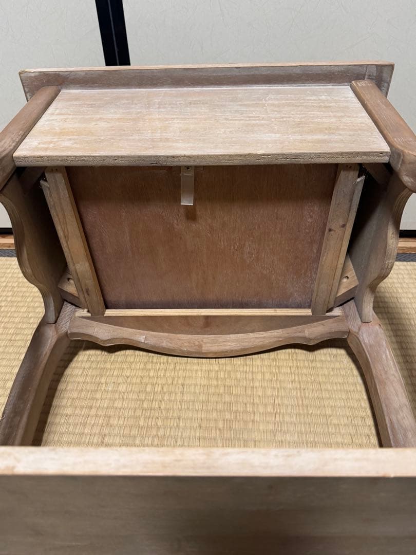 アンティーク調 サイドテーブル　花台 二段　インテリア シャビーシック シャビー