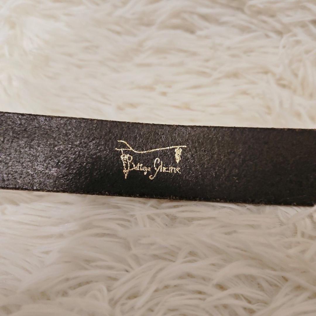 美品 RED MOON レッドムーン ベルド ロゴ刻印 ブラウン プレート 本革