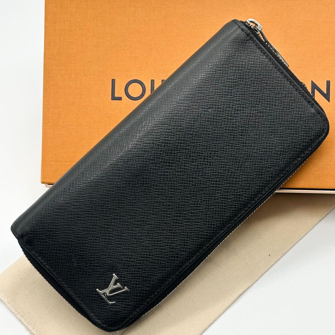 新型 ルイヴィトン ジッピーウォレット ヴェルティカル タイガ ブラック レザー