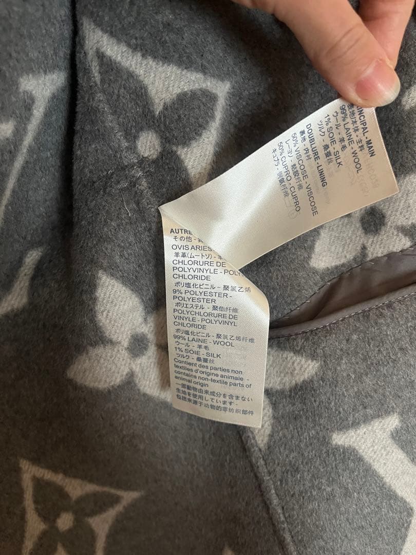 ヴィトン ウール コート 38レディース グレー モノグラム