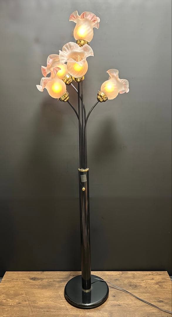 ベネチアンスタイル 5灯 フロアランプ ブラウン色