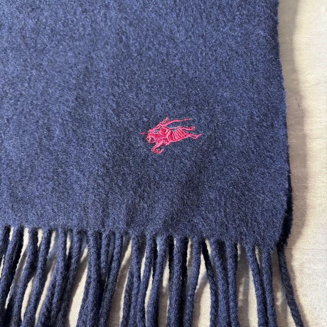 【極美品】BURBERRY バーバリー カシミヤ100% マフラー ネイビー