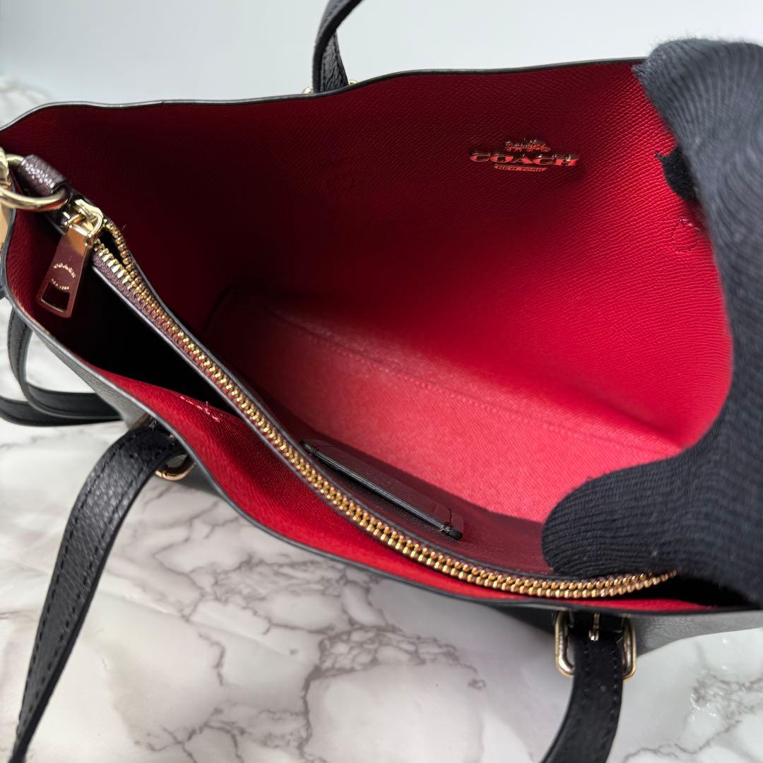 コーチ トートバッグ モリー 2way クロスボディ レザー ブラック 金金具