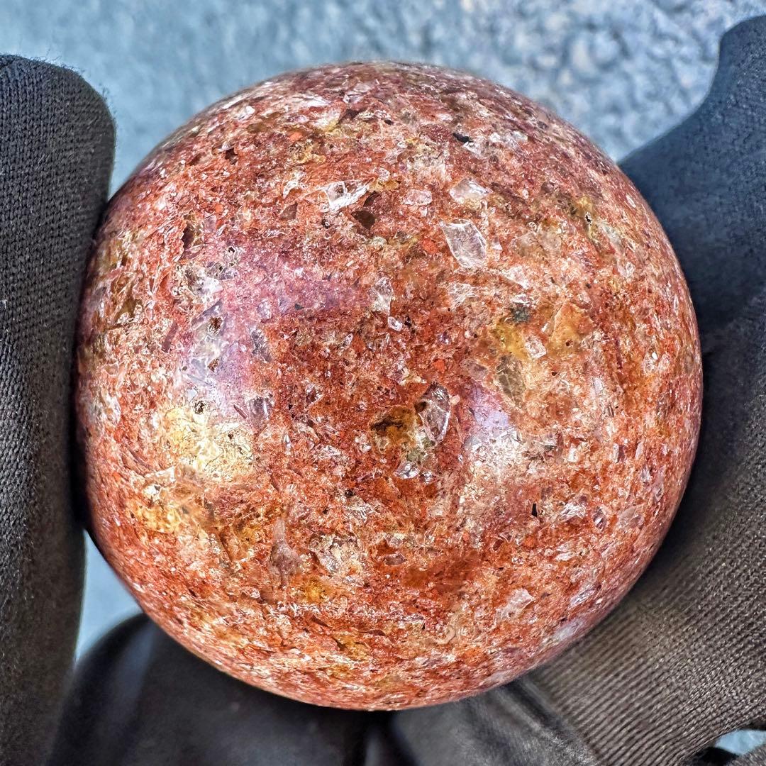 金運❗️レインボー☆タイチンルチル パイライト共生 ガーデンクォーツ丸玉A1319