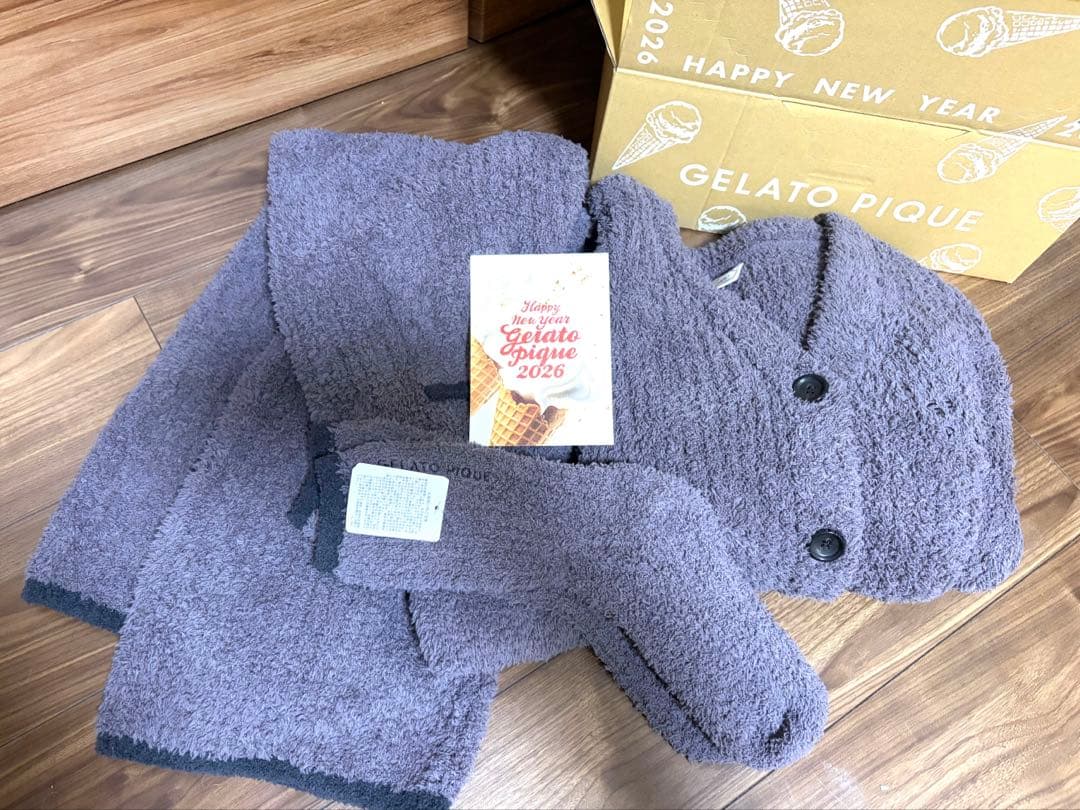 【新品未使用】ジェラートピケ 福袋B 2026 ３点セット　もこもこ　グレー