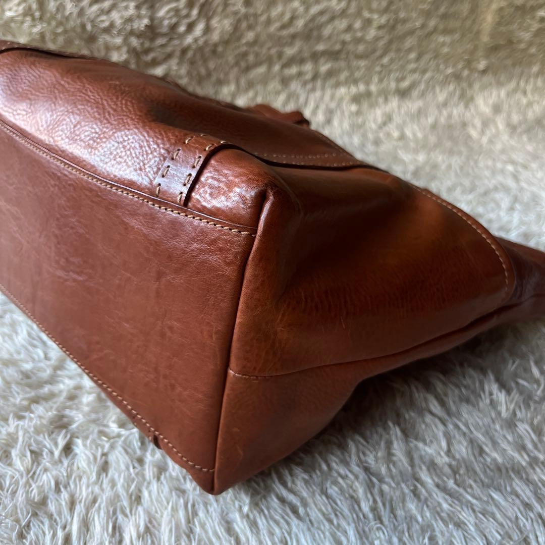 美品　genten ゲンテン　トートバッグ　牛革　工具ロゴ　肩がけ　大容量