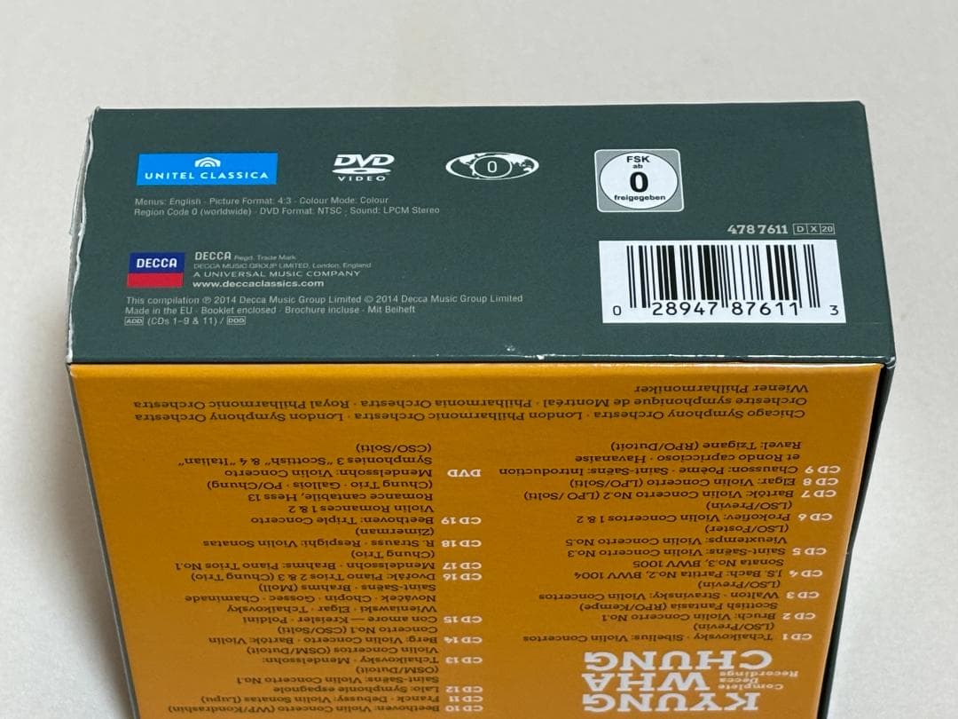 チョン・キョンファ　デッカ録音全集 CD19枚＋DVD1枚組