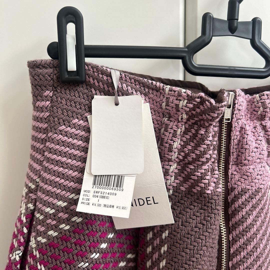 新品未使用タグ付き★snidel ロービングチェックフレアスカート　ピンク