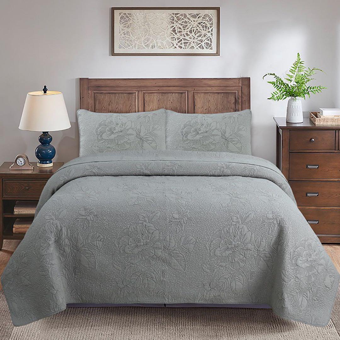 キルトベッドカバー3点セット綿マルチカバー キルティング SGYJ