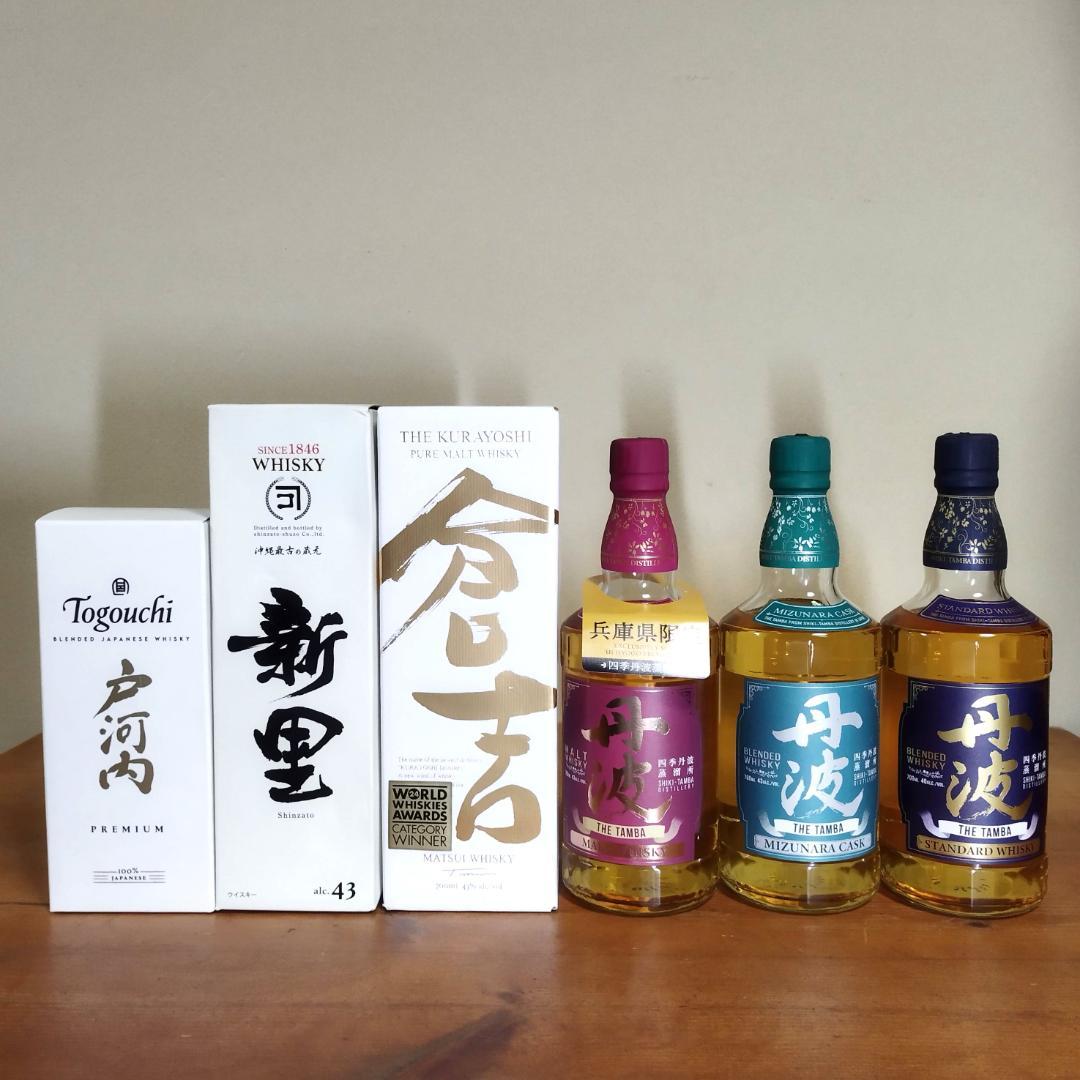 丹波ウイスキー　モルト　ミズナラ　スタンダード　戸河内　倉吉　新里　6本セット