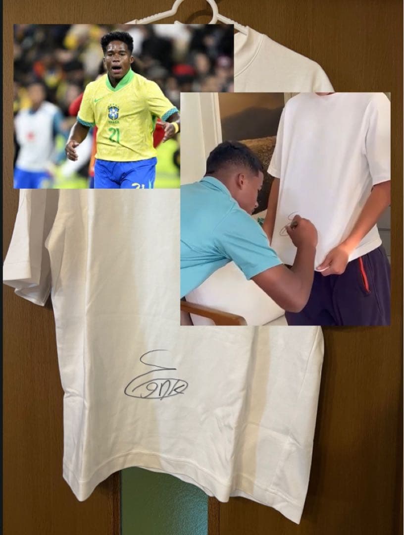 【世界に1つ】ブラジル代表 エンドリッキ直筆サイン入りシャツ