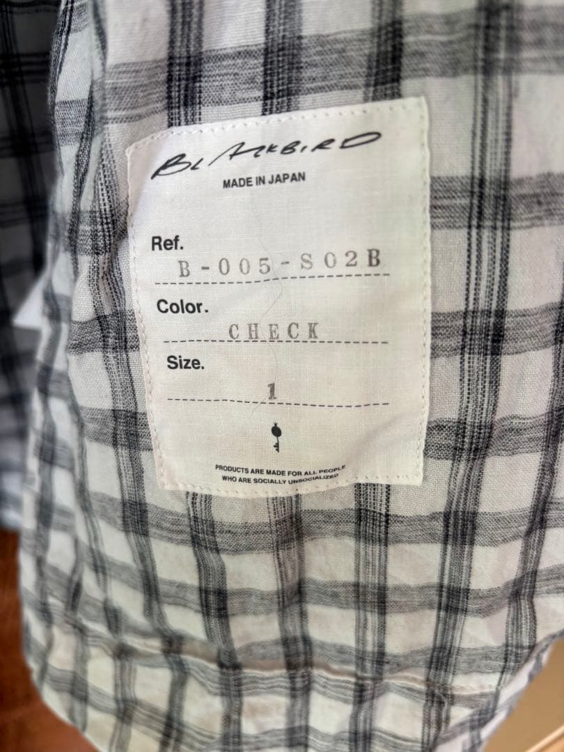 BLACKBIRD toile shirt check サイズ1