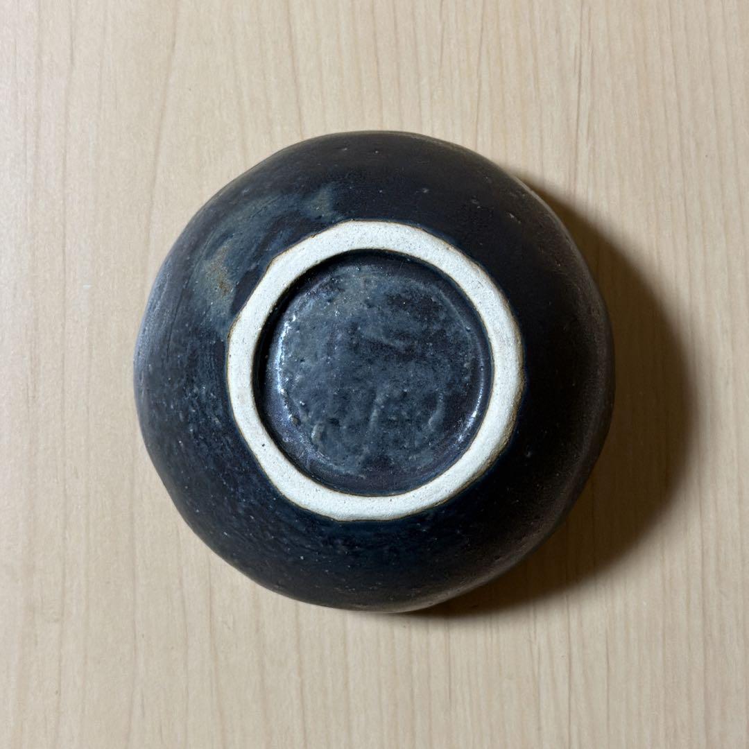 本田あつみ　蓋もの　ふたもの　器　ボウル　青　陶器　flower 花
