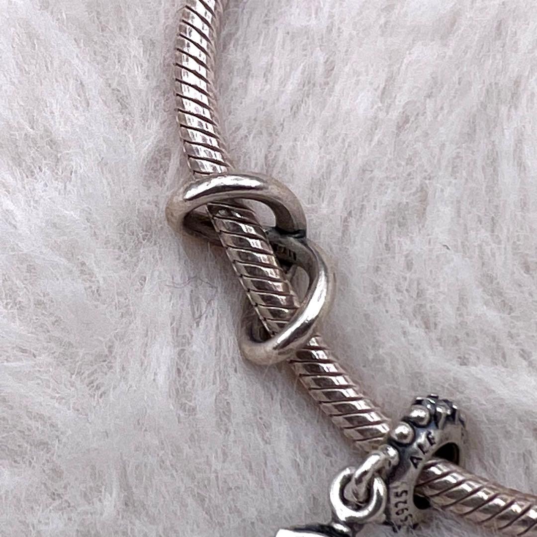 美品✨PANDORA パンドラ チャーム付き シルバーブレスレット 16cm