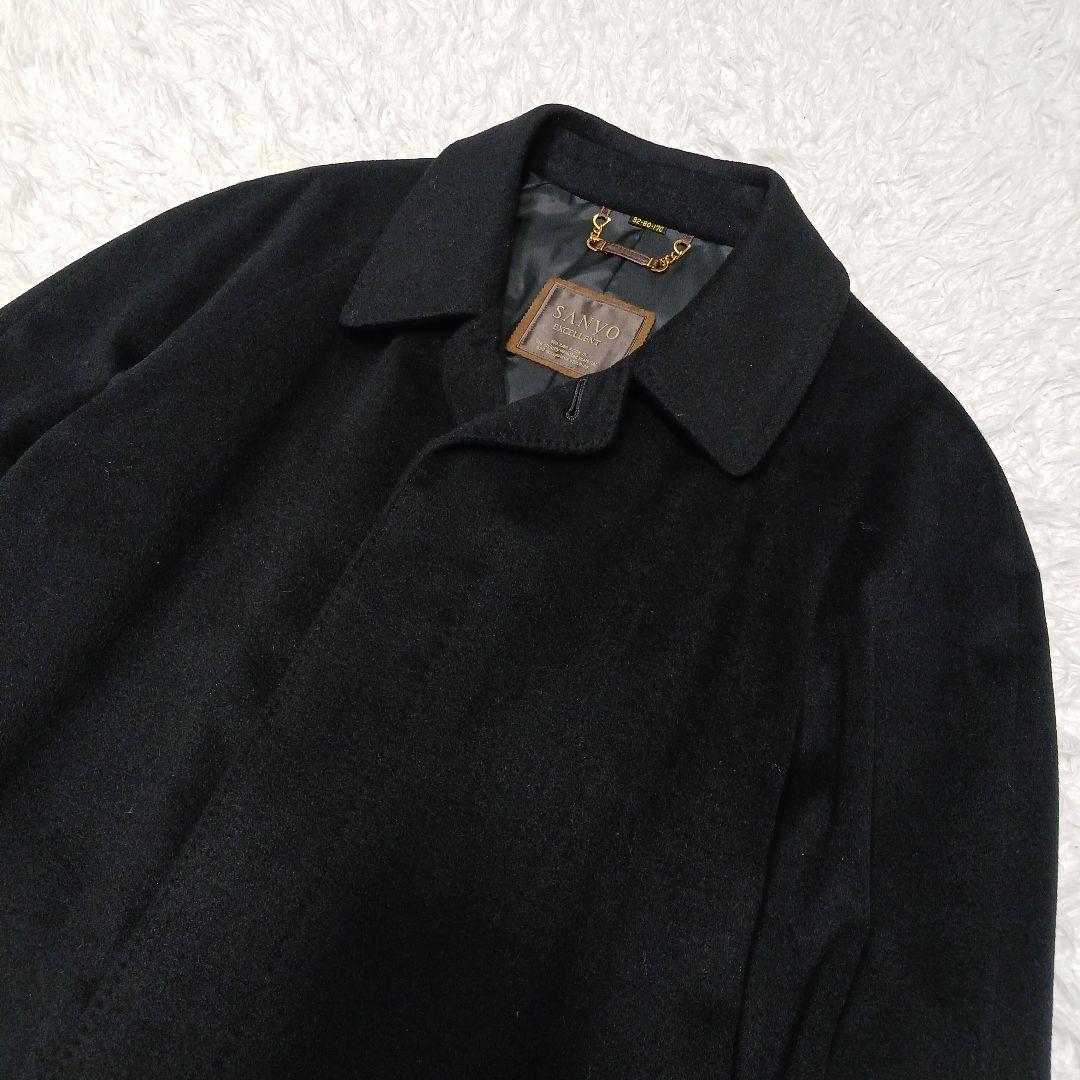 ✨極美品✨サンヨー　エクセレント　カシミヤ ステンカラーコート　黒　A5