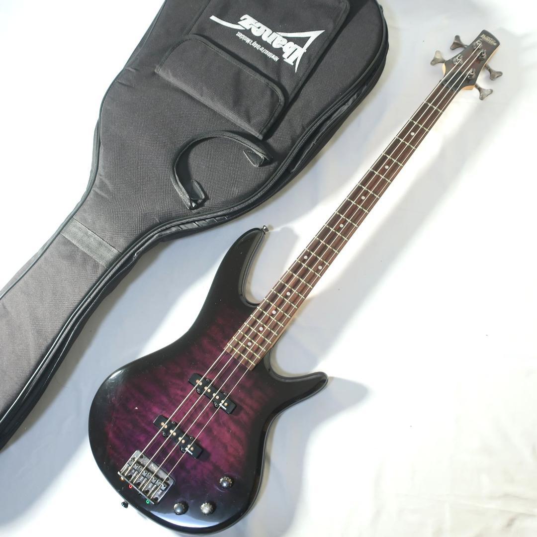 Ibanez Gio エレキベース パープル アイバニーズ製ケース付